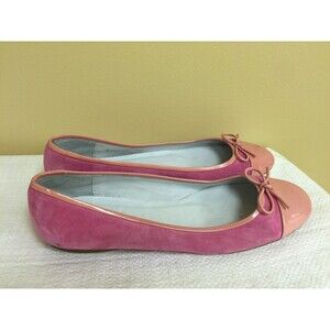 Delmas women leather Ballet Flats 2 tone Pink size 7.5M
